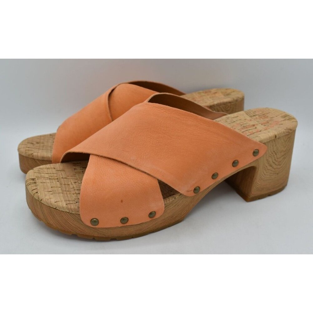 Kork Ease Womens Size 10 Tatum Orange Full Grain‎ Leather Slide Sandals Shoes